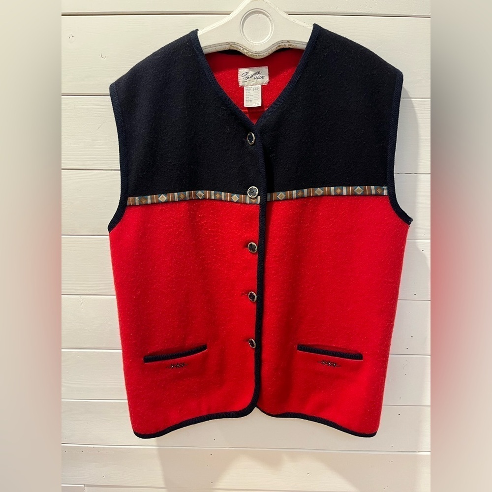 Vintage C.P. Collection Mode Wool Vest – Size 2X - Picture 8 of 8